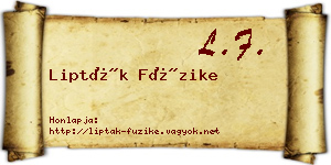 Lipták Füzike névjegykártya